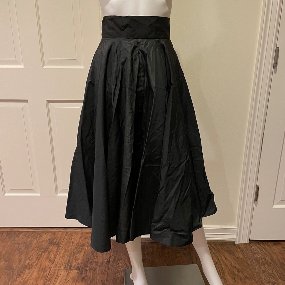 True Vintage Black Grosgrain Silk Circle Skirt